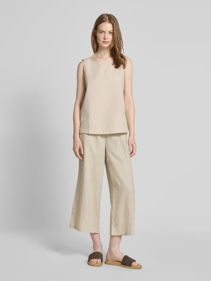 Christian Berg Woman Wide leg stoffen broek met tunnelkoord Beige - 1