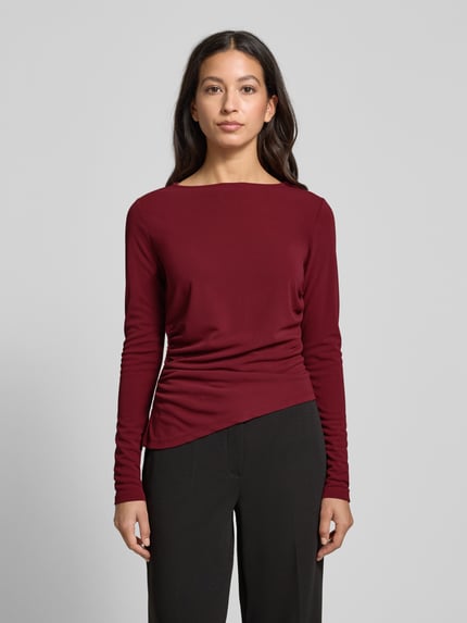 GUIDO MARIA KRETSCHMER WOMAN Regular fit shirt met lange mouwen in geplooide look, model 'Hellen' Donkerrood - 4