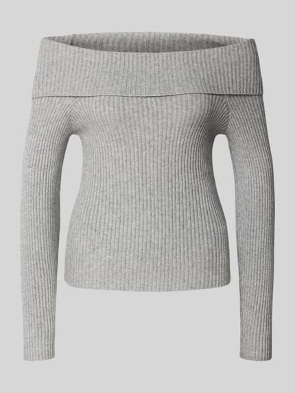 ONLY Slim fit gebreide pullover van viscosemix, model 'KATIA' Middengrijs gemêleerd - 2