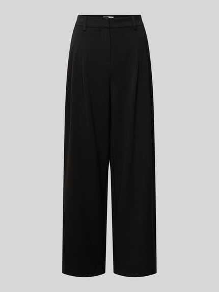 MSCH Copenhagen Baggy Fit Stoffhose mit gelegten Falten Modell 'Henrika' Black 2