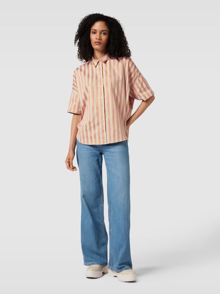 Tonno & Panna Overhemdblouse met streepmotief, model 'Elination' Beige - 1