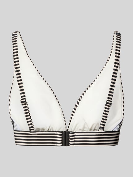 Produktfoto, Bikini-Oberteil im Allover-Look von Jake*s Casual, czarno-białe paski, materiał z elastycznym dodatkiem, dopasowany krój