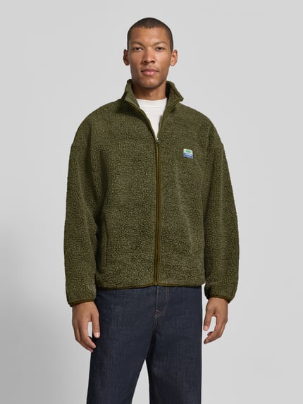 American Vintage Sweatjacke mit Logo-Patch Modell 'HOKTOWN' Khaki 4
