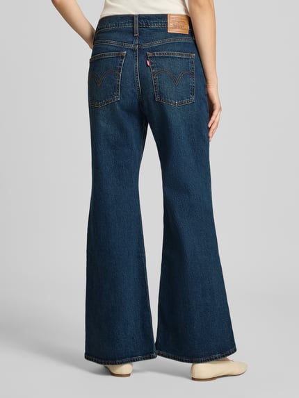 Levi's® 300 Bootcut jeans van katoenmix model 'RIBCAGE FLARE' Donkerblauw - 5