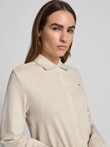 Tommy Hilfiger Bluzka z długim rękawem o kroju regular fit z czystej bawełny Écru 3