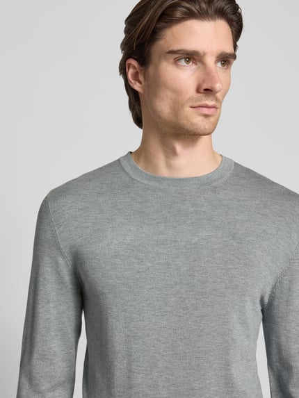 MCNEAL Strickpullover mit gerippten Abschlüssen Mittelgrau Melange 3