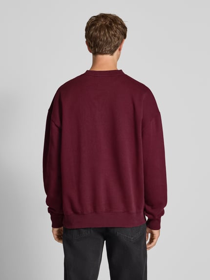 PEGADOR Bluza o kroju oversized z wyhaftowanym logo i okrągłym dekoltem Bordowy 5