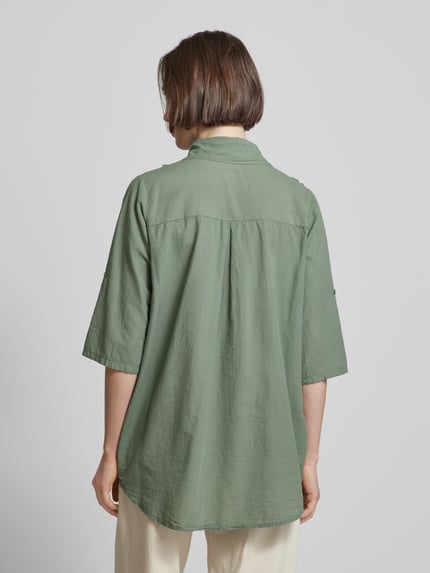 ZABAIONE Hemdbluse mit Motiv-Stitching Modell 'Mi44ra' Khaki 5