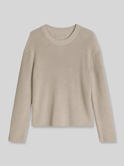 Marc O'Polo Loose Fit Pullover aus reiner Baumwolle Stein 2