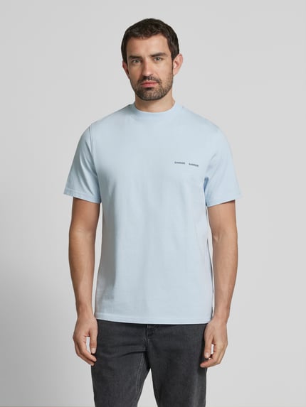 Samsøe Samsøe T-Shirt mit Label-Print Modell 'NORSBRO' Hellblau 4