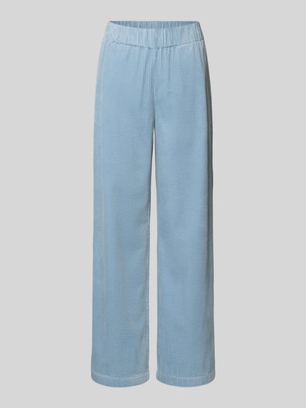 Produktfoto, Relaxed Fit Cordhose aus reiner Baumwolle von Marc O'Polo Denim, jasnoniebieski sztruks, gładka struktura, elastyczny pas, kieszenie boczne