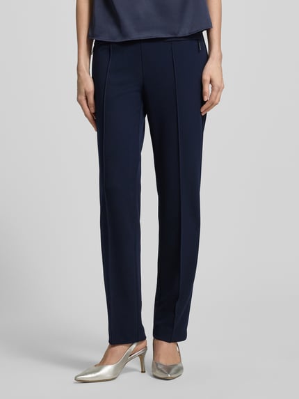 Vera Mont Slim fit stoffen broek met paspelzakken Donkerblauw - 4