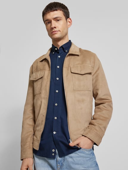 Fynch-Hatton Regular fit vrijetijdsoverhemd met streepmotief, model 'All Season' Marineblauw - 3