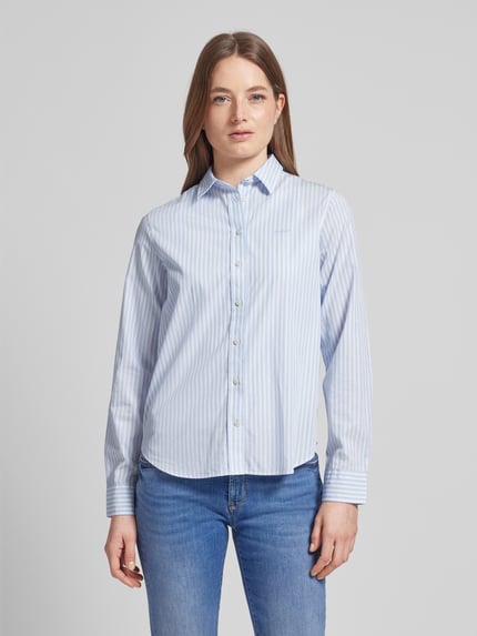 GANT Overhemdblouse van katoen met streepmotief Lichtblauw - 4
