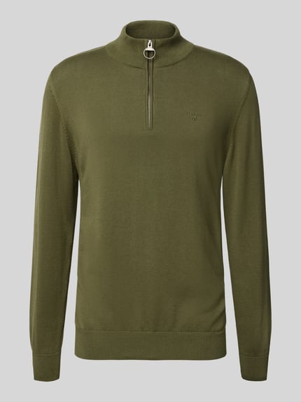 Barbour Regular Fit Troyer aus reiner Baumwolle Modell 'HALF ZIP' Oliv 2