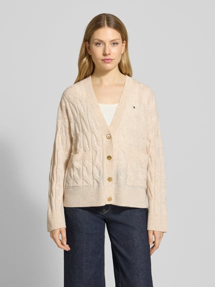 Tommy Hilfiger Oversized Strickjacke aus reiner Wolle Ecru 4