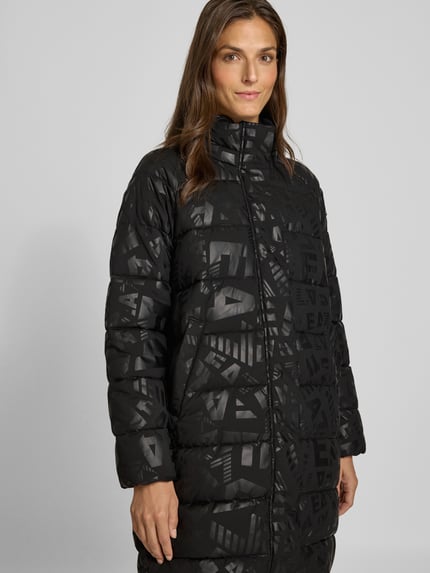 EA7 Emporio Armani Regular Fit Steppmantel mit Allover-Logo-Print Modell 'Caban' Black 3
