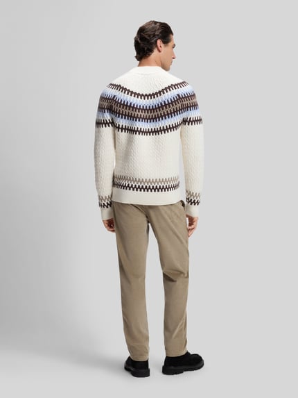 BOSS Pullover aus Wolle mit Mock Neck Offwhite 5