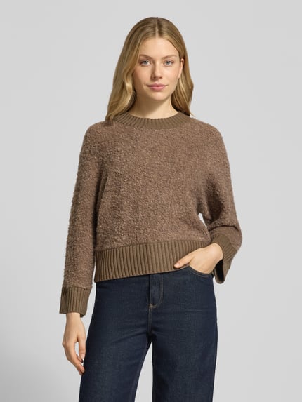 OPUS Strickpullover mit gerippten Abschlüssen Modell 'Pennan' Mittelbraun 4