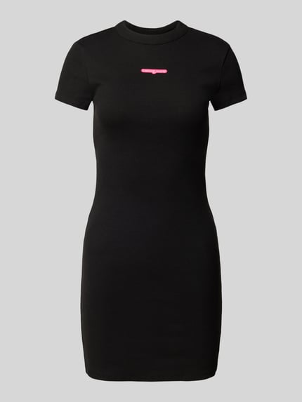 Tommy Jeans Schmales Minikleid aus Ripp Black 2