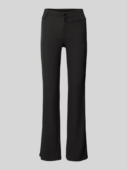 Gina Tricot Bootcut Stoffhose mit Knopf- und Reißverschluss Black 2