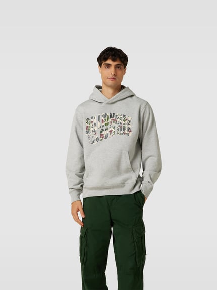 Billionaire Boys Club bluza z kapturem z nadrukiem z logo Jasnoszary 4