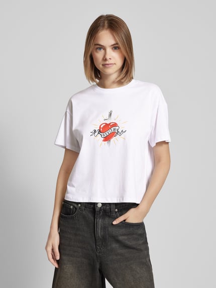 REVIEW T-shirt z nadrukiem z motywem i logo Biały 4