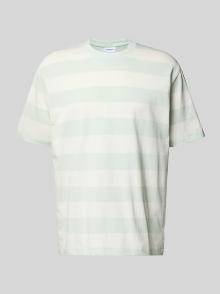 Productfoto, Oversized T-Shirt met streepmotief en ronde hals van Lindbergh, puur katoen, heren, ruglengte bij maat M 72 cm