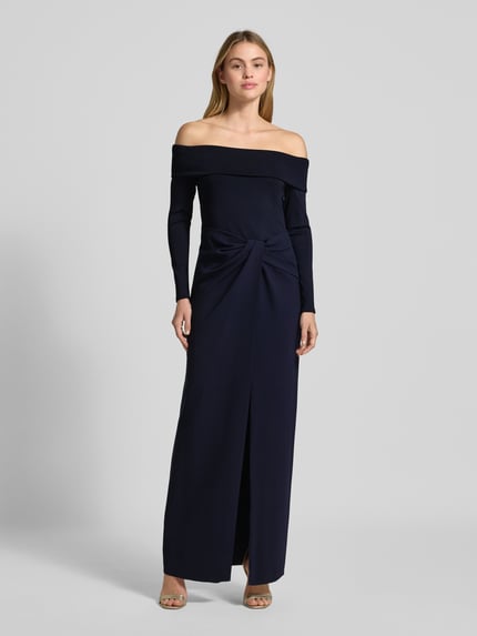 Lauren Ralph Lauren Abendkleid mit Carmen-Ausschnitt Modell 'SAKARIS' Marine 4