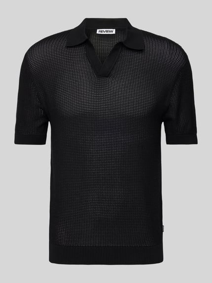 REVIEW Strickshirt mit Polokragen und V-Ausschnitt Black 2