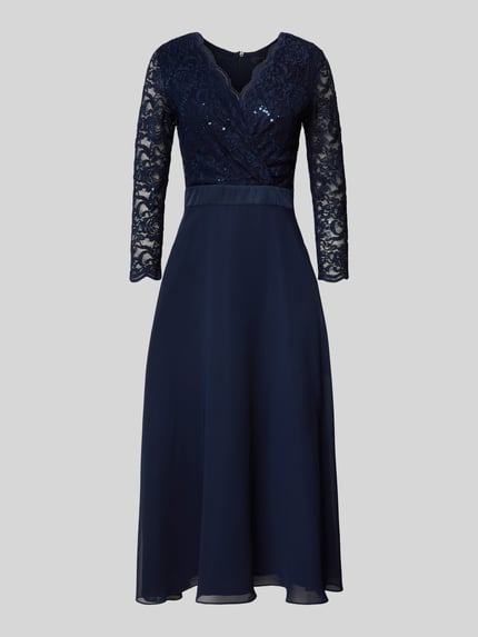 SWING Cocktailkleid mit Spitzenbesatz Marine 2