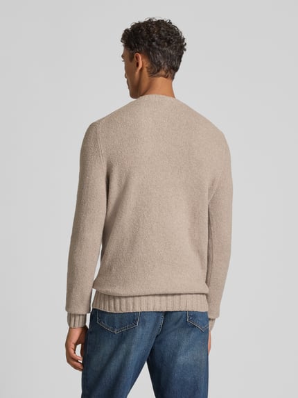 CINQUE Sweter z dzianiny z dekoltem w serek model „UPO” Beżowy 5
