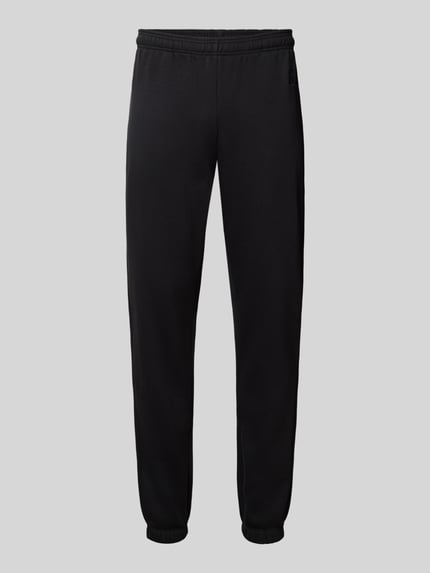 Produktfoto, Regular Fit Sweathose mit Logo-Print von GAP, unifarben schwarz, elastischer Gummibund, Seitentaschen, sportliche Optik