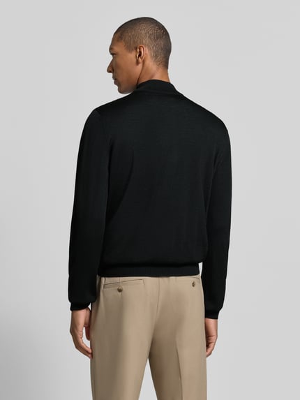MAERZ Muenchen Bluza o kroju regular fit z czystej żywej wełny Czarny 5