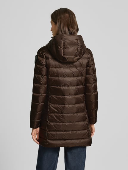 Blauer USA Daunenmantel mit Kapuze Modell 'AGNES' Dunkelbraun 5