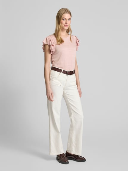 Apricot T-shirt met volants Roze - 1