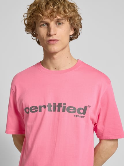 REVIEW T-Shirt mit Label-Print Pink 3