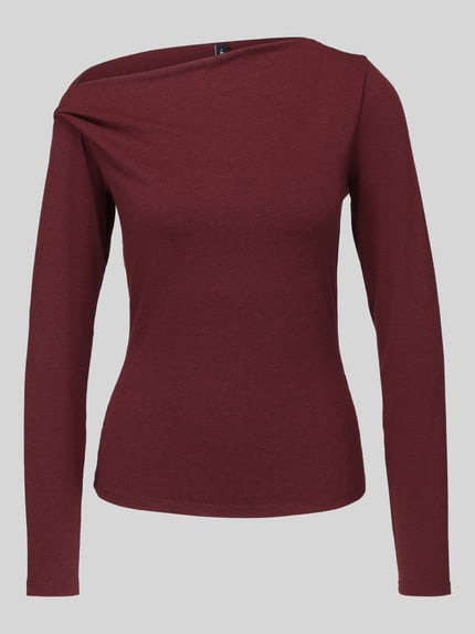 ONLY Langarmshirt mit asymmetrischem Ausschnitt Bordeaux 2