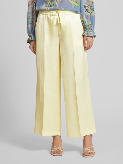 CAMBIO Regular Fit Stoffhose mit Leinen-Anteil Modell 'CLARA' Hellgelb 4