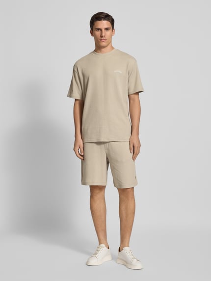 WOODBIRD Straight Leg Shorts mit Strukturmuster Modell 'Ben' Taupe 1