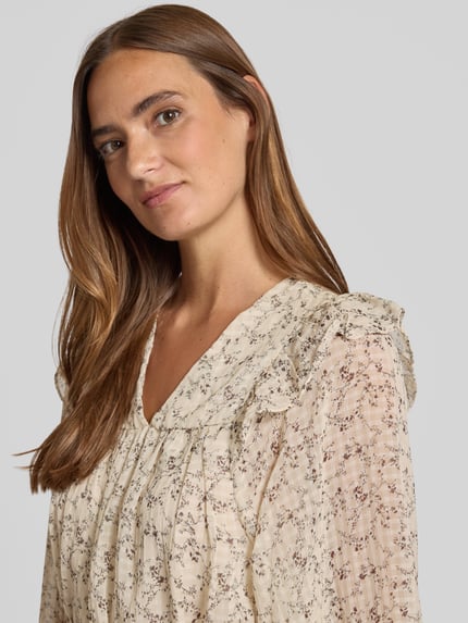 VERO MODA A-Linien-Kleid mit Taillengürtel Modell 'PETRA' Ecru 3