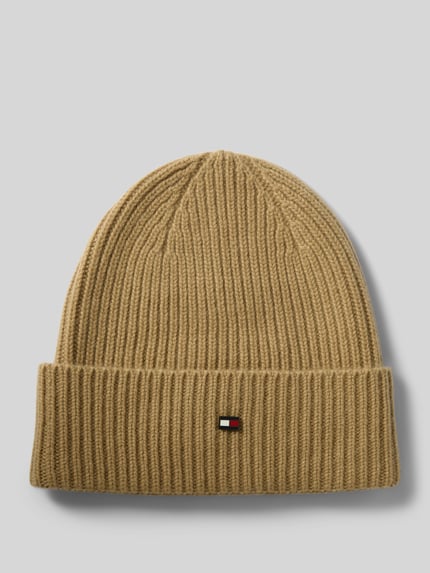 Tommy Hilfiger Czapka beanie z czystego kaszmiru Camel 1