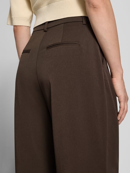 MSCH Copenhagen Baggy fit stoffen broek met plooien, model 'Henrika' Middenbruin - 3