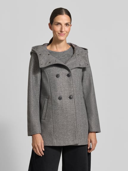 VERO MODA Regular fit lange jas met capuchon model 'FORTUNESHILA' Middengrijs gemêleerd - 4