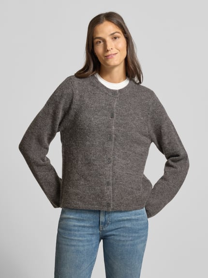 Selected Regular Fit Strickjacke aus Woll-Mix Modell 'LULU' Mittelgrau 4
