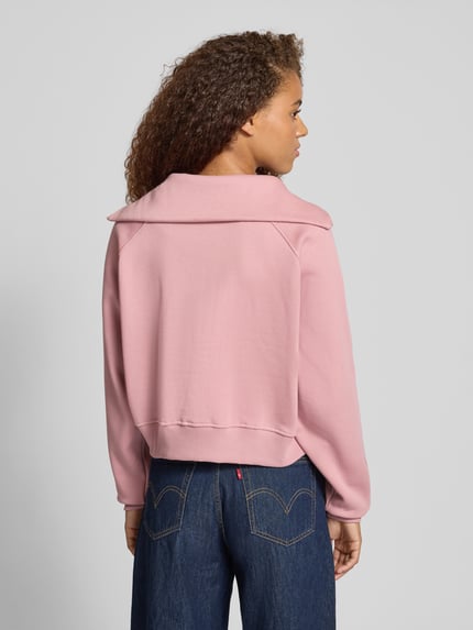 LeGer Sweter o kroju regular fit z zamkiem błyskawicznym model ‘Meret’ Różowawy 5