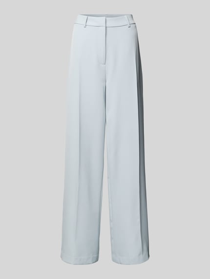 Productfoto, lichtblauwe wide leg broek met persplooien van model 'JANA' van GUIDO MARIA KRETSCHMER WOMAN, materiaalmix met stretch, bandwijdte maat 36: 38 cm, binnenbeenlengte maat 36: 83 cm