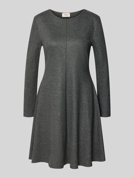 Productfoto, antracietgrijze vrijetijdsjurk van viscosemix met subtiel patroon, Fit and Flare vrijetijdsjurk uit model 'ESULE' van Weekend Max Mara, Dames vrijetijdsjurk