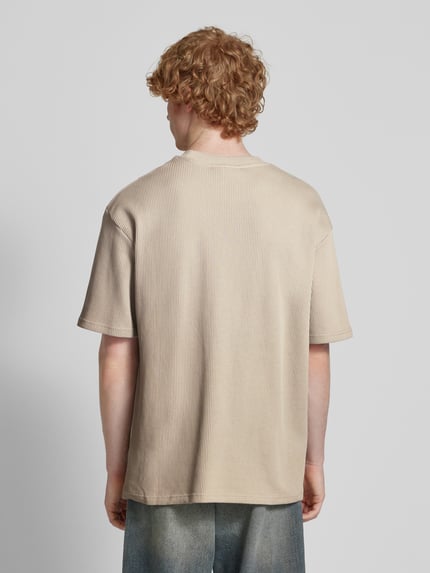 PEGADOR Oversized T-Shirt mit Label-Stitching Taupe 5