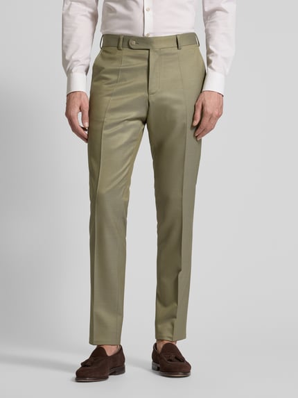 WILVORST Slim Fit Anzughose mit Bügelfalten Grass 4